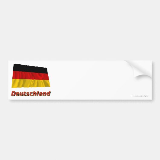 ドイツFliegende Flagge mit Namen バンパーステッカー (正面)