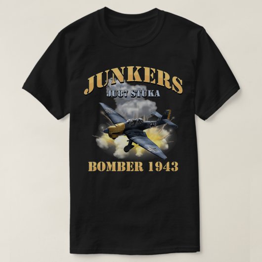 ドイツJu87シュトゥカヴィンテージ第2次世界大戦爆撃機退役軍人パイロット Tシャツ (デザイン正面)