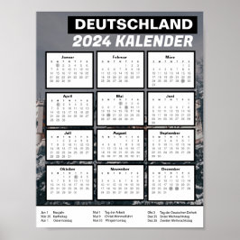 ドイツKalender Herunterladen 2024 Pdfドイツ語 ポスター