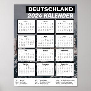 ドイツKalender Herunterladen 2024 Pdfドイツ語 ポスター