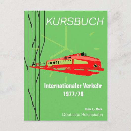 ドイツReichsbahn Kursbuchdesign ポストカード (正面)