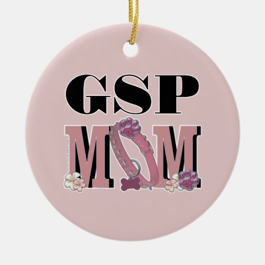 ドイツShorthairedポインターのお母さん セラミックオーナメント (正面)