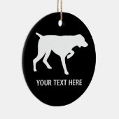 ドイツShorthairedポインターのシルエット セラミックオーナメント (右)