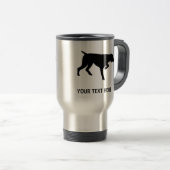 ドイツShorthairedポインターのシルエット トラベルマグ (正面右)