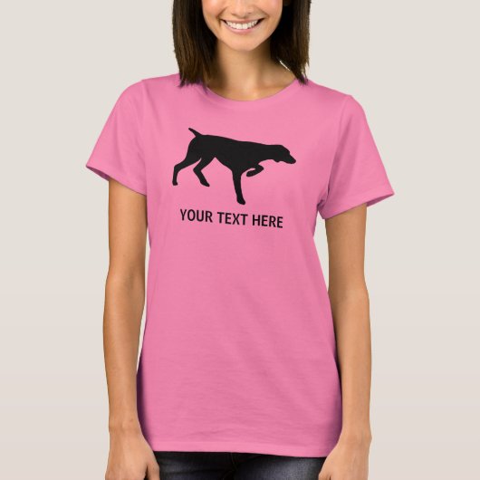 ドイツShorthairedポインターのシルエット Tシャツ (正面)