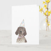 ドイツShorthairedポインターのハッピーバースデーカード カード (黄色い花)