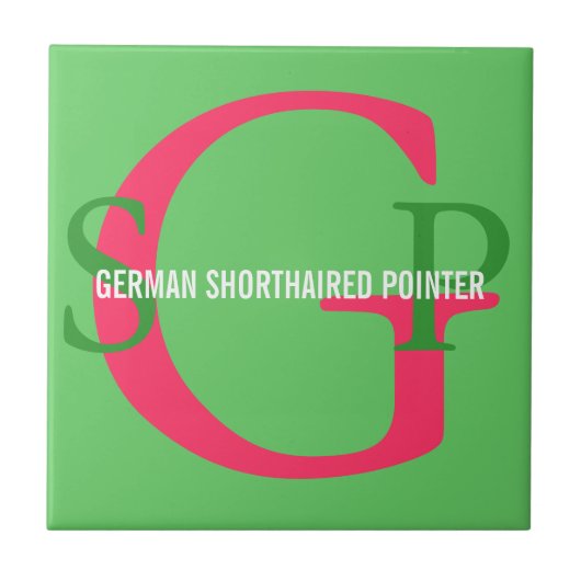 ドイツShorthairedポインターのモノグラム タイル (正面)