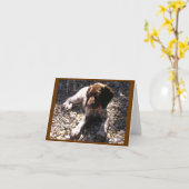 ドイツShorthairedポインターの子犬Chillin カード (黄色い花)