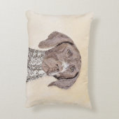 ドイツShorthairedポインターの絵画-犬の芸術 アクセントクッション (裏面(縦))