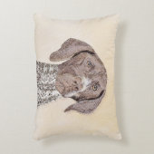 ドイツShorthairedポインターの絵画-犬の芸術 アクセントクッション (正面(垂直))