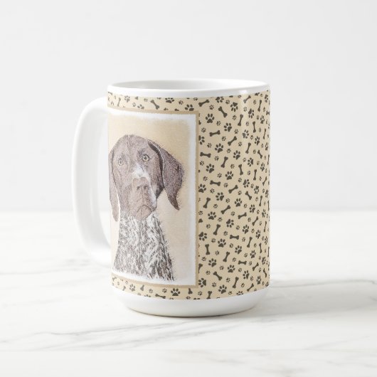 ドイツShorthairedポインターの絵画-犬の芸術 コーヒーマグカップ (正面左)