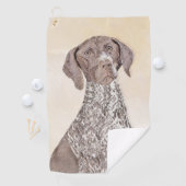 ドイツShorthairedポインターの絵画-犬の芸術 ゴルフタオル (インサイチュ)