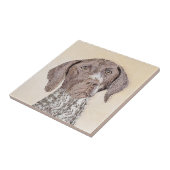 ドイツShorthairedポインターの絵画-犬の芸術 タイル (側面)