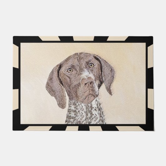 ドイツShorthairedポインターの絵画-犬の芸術 ドアマット (正面)