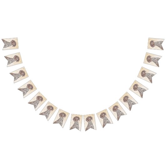 ドイツShorthairedポインターの絵画-犬の芸術 バンティングフラッグ (全)