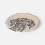 ドイツShorthairedポインターの絵画-犬の芸術 ペーパープレート (アングル)