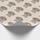 ドイツShorthairedポインターの絵画-犬の芸術 ラッピングペーパー (角)