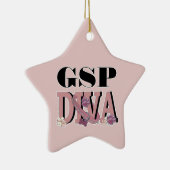 ドイツShorthairedポインターの花型女性歌手 セラミックオーナメント (右)