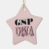 ドイツShorthairedポインターの花型女性歌手 セラミックオーナメント (左)