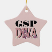 ドイツShorthairedポインターの花型女性歌手 セラミックオーナメント (裏面)