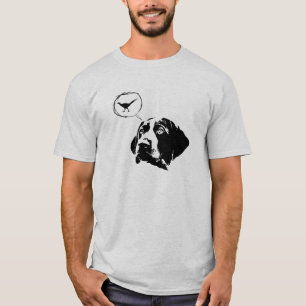 ドイツShorthairedポインターの"頭脳のための鳥"のティー Tシャツ