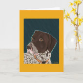 ドイツShorthairedポインターカード2 カード (黄色い花)