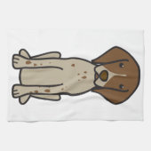 ドイツShorthairedポインター犬の漫画 キッチンタオル (横)