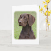 ドイツShorthairedポインターAA004D-019 カード (黄色い花)