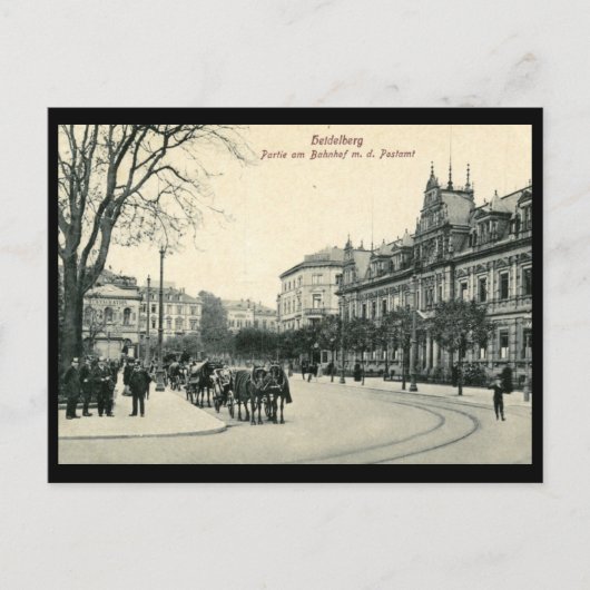 ドイツVinハイデルベルク駅の郵便局 ポストカード (正面)