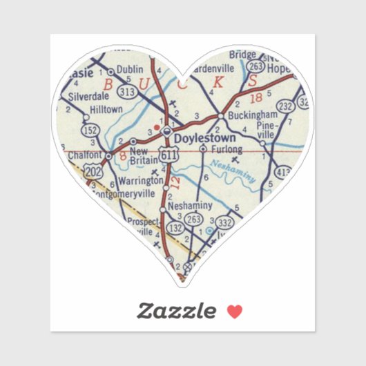 ドイルスタウンPAヴィンテージマップ シール (シート)