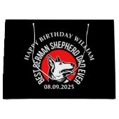 ドイ最高のツシェパードパパエバー誕生日ギフト ラージペーパーバッグ (正面)