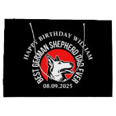 ドイ最高のツシェパードパパエバー誕生日ギフト ラージペーパーバッグ (裏面)
