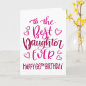 ドイ最高のトル66誕生日タイポグラフィイン・ピンク カード (黄色い花)