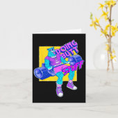 ドゥおもしろいング物トレーニングボディビルフィットネスジム カード (黄色い花)