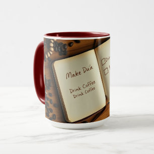 ドゥアを捧げ、コーヒーを飲み、努力せよ イスラム教徒の生産性向上グッズ マグカップ