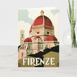 ドゥオモinフィレンツェItaly Vintage Travel Art カード