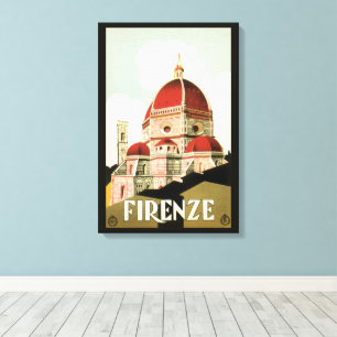 ドゥオモinフィレンツェItaly Vintage Travel Art キャンバスプリント