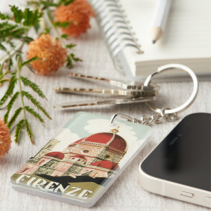 ドゥオモinフィレンツェItaly Vintage Travel Art キーホルダー