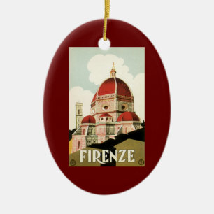 ドゥオモinフィレンツェItaly Vintage Travel Art セラミックオーナメント