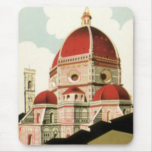ドゥオモinフィレンツェItaly Vintage Travel Art マウスパッド