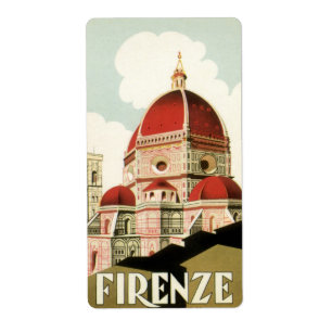 ドゥオモinフィレンツェItaly Vintage Travel Art ラベル