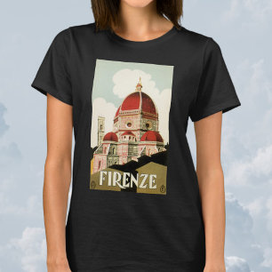ドゥオモinフィレンツェItaly Vintage Travel Art Tシャツ
