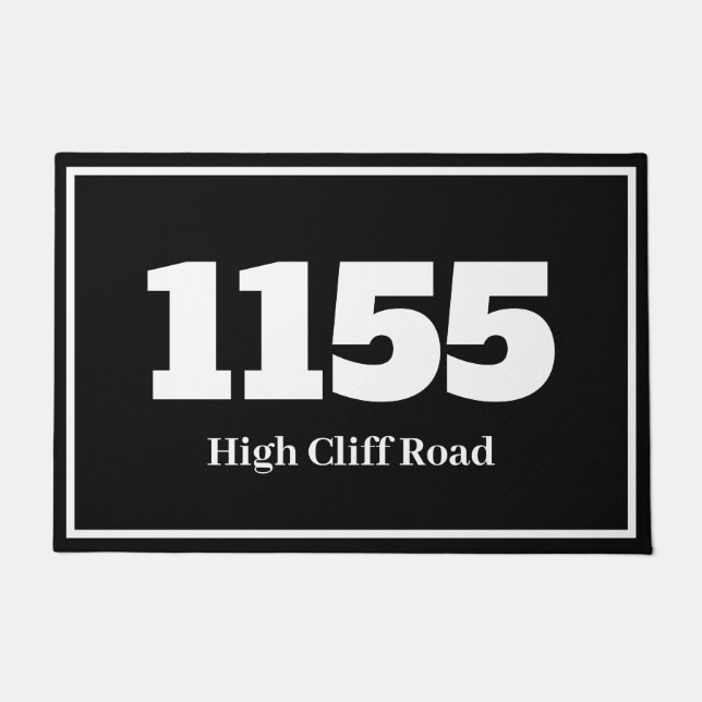 ドゥオーマハウスフラットアパートメントアールワークプレイスB/W ドアマット (正面)