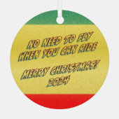 ドゥカティのオートバイのそり乗るサンタクロース メタルオーナメント (裏面)