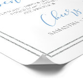 ドゥストゥブルーフローラ銀幾何開放型バー標識 ポスター (角)