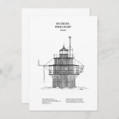 ドゥックスベリーピアライトライトハウス – Massachusetts -BD ノートカード (正面/裏面)