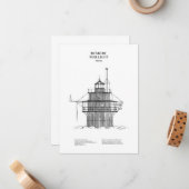 ドゥックスベリーピアライトライトハウス – Massachusetts -BD ノートカード (正面/裏面インサイチュ)