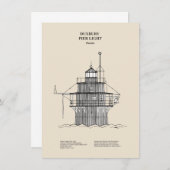 ドゥックスベリー桟橋ライトハウス – Massachusetts -SBD ノートカード (正面/裏面)