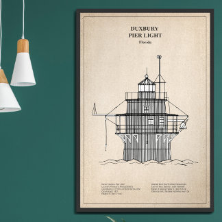 ドゥックスベリー桟橋ライトハウス – Massachusetts -SBD フォトプリント