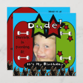 ドゥデスケートボード誕生日招待状 招待状 (正面/裏面)